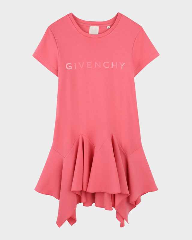 Girl's Logo-Print Flounce Dress, Size 4-6
